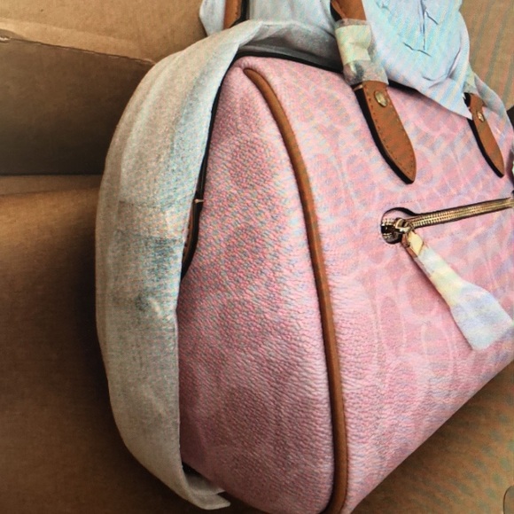 Coach MEDIUM Rowan Satchel Pink Signature Canvas - Picture 5 of 5